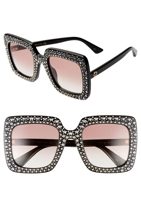 gucci women's large embellished logo sunglasses|best Gucci sunglasses for women.